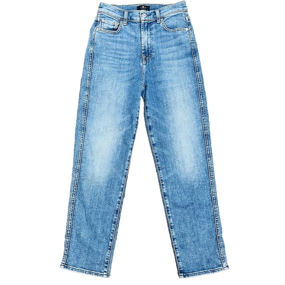 7 For All Mankind Jeans Womens 26 High Rise Straight Crop Stretch Denim